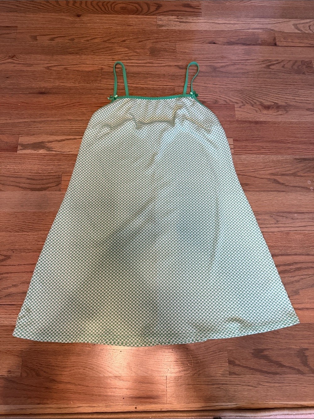 wild fable Light Green Check A-Line Dress with Green Trim